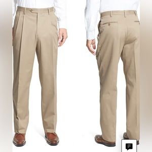 Nordstrom Pleated Classic Fit Cotton Dress Khaki Pants (NWOT)